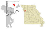 Clay County Missouri Incorporated and Unincorporated areas Kearney Highlighted